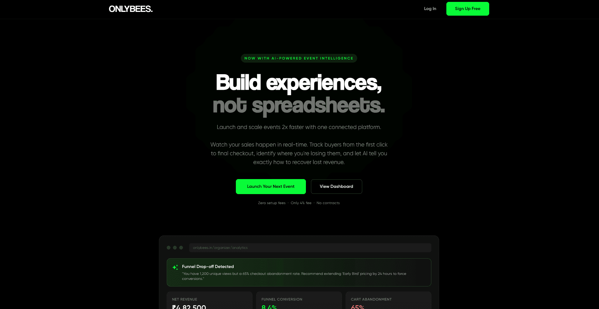 Onlybees organizer analytics module